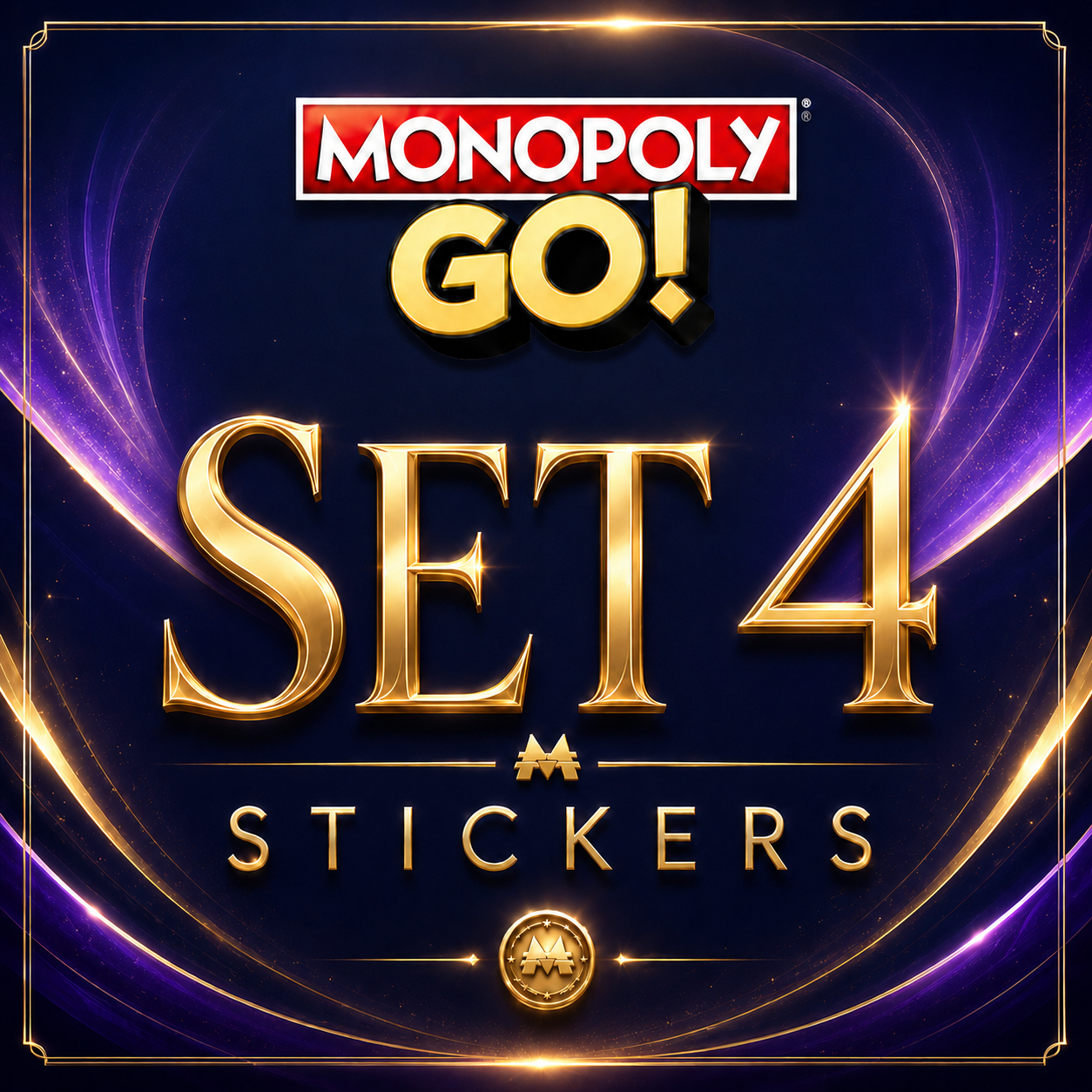 Set 4 Monopoly GO sticker digital delivery by Maple Stickers