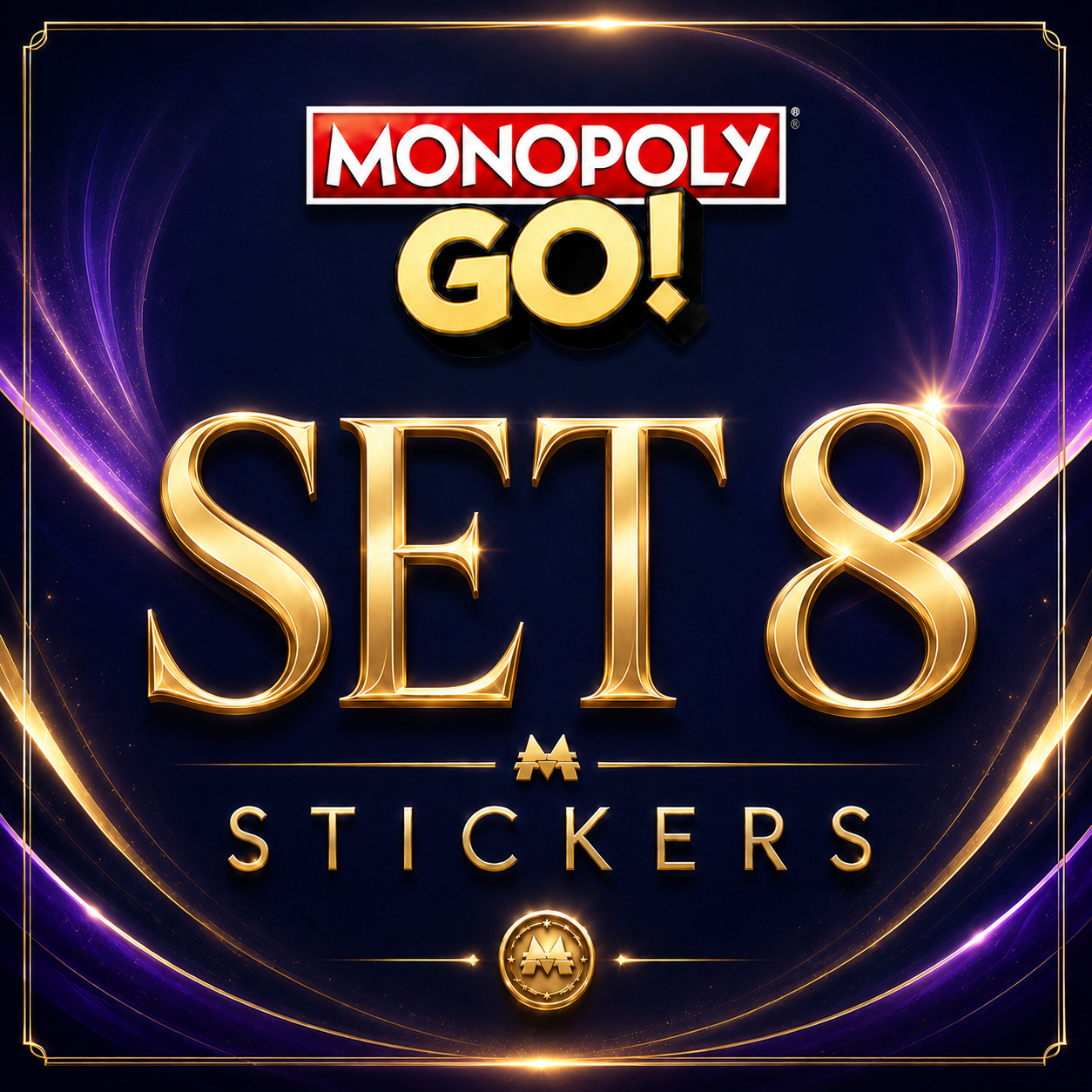 Set 8 Monopoly GO sticker digital delivery by Maple Stickers