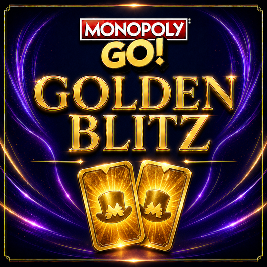 Golden Blitz Monopoly GO sticker service by Maple Stickers